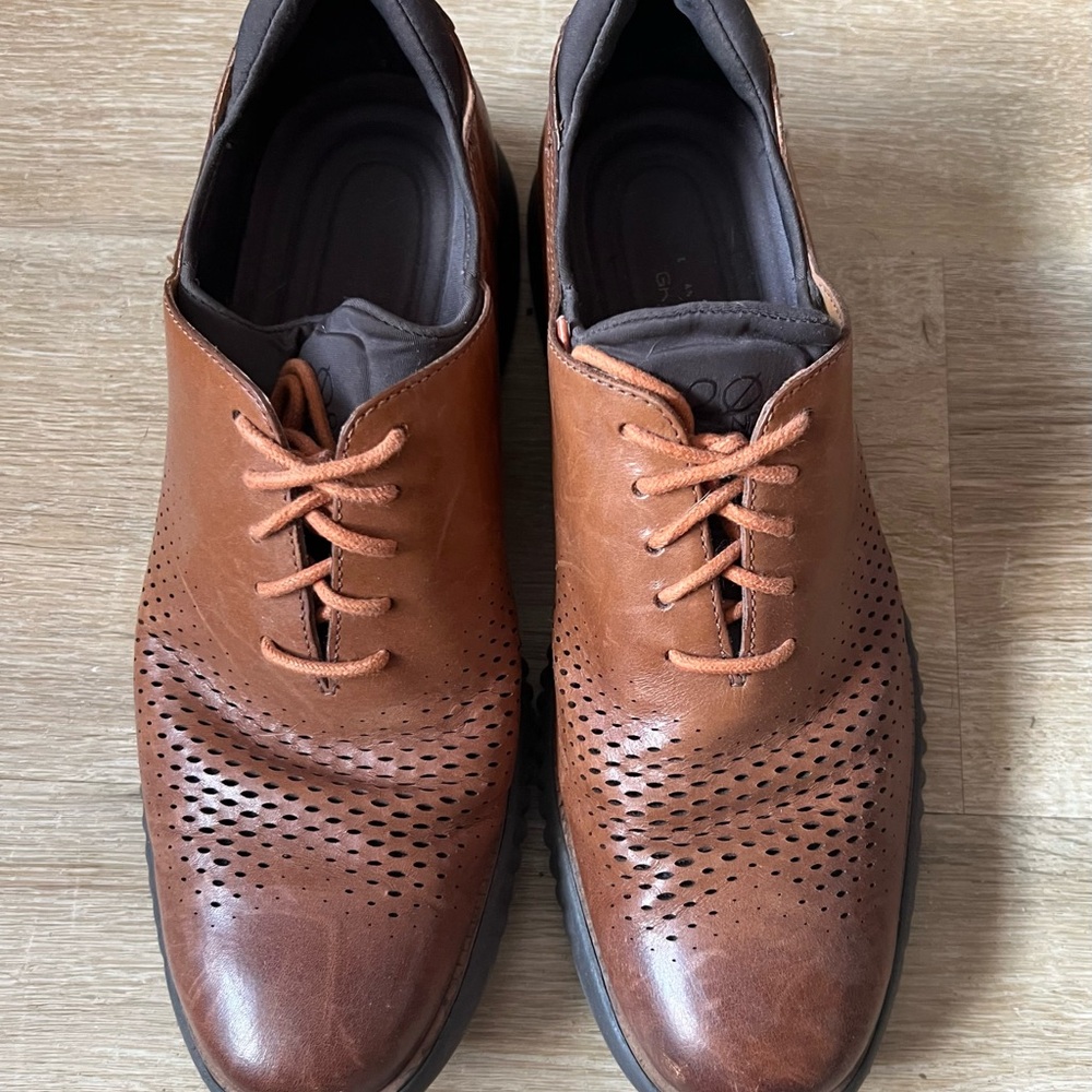 Cole Haan Original Grand Wingtip Oxford Brown Leather Sz 11 Clean & Comfortable